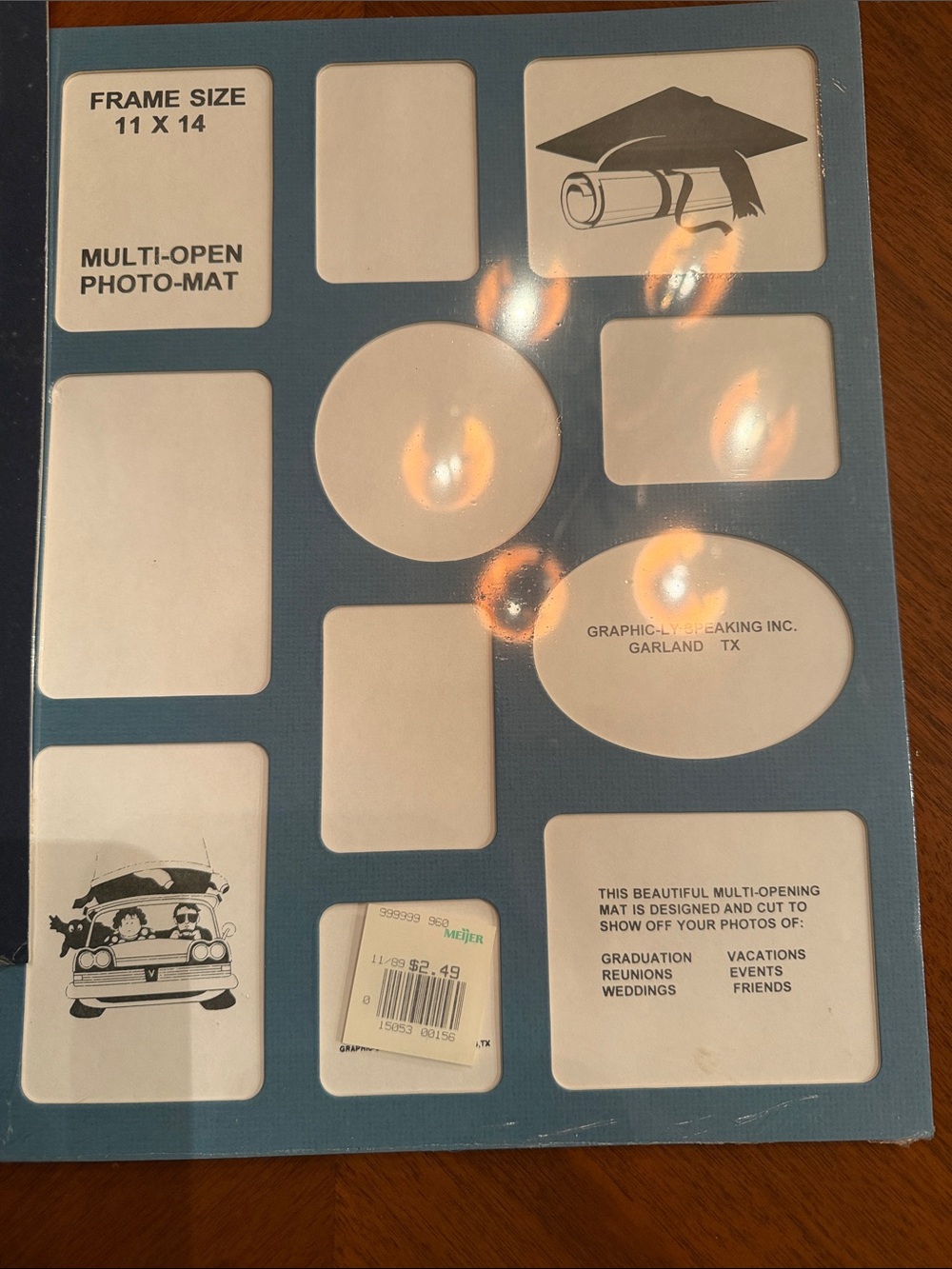 Graphic-Ly Speaking Multi-Open Photo Mat - Blue